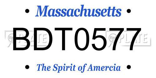 BDT0577 Massachusetts License Plate