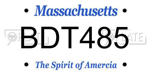 BDT485 Massachusetts License Plate