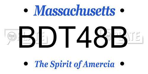 BDT48B Massachusetts License Plate