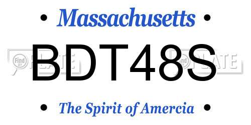 BDT48S Massachusetts License Plate