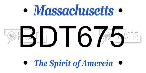 BDT675 Massachusetts License Plate