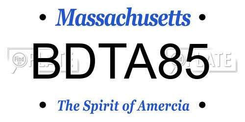 BDTA85 Massachusetts License Plate