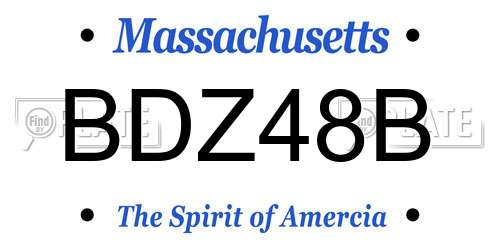 BDZ48B Massachusetts License Plate