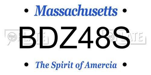 BDZ48S Massachusetts License Plate