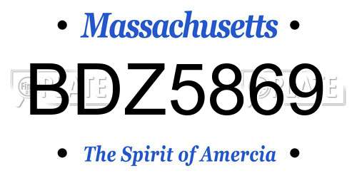 BDZ5869 Massachusetts License Plate