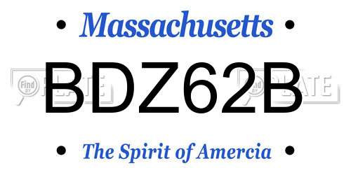 BDZ62B Massachusetts License Plate