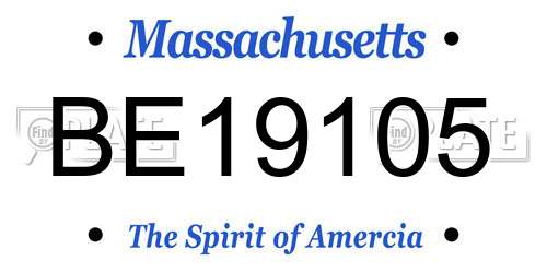 BE19105 Massachusetts License Plate