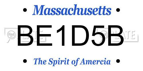 BE1D5B Massachusetts License Plate
