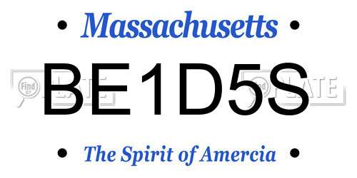 BE1D5S Massachusetts License Plate