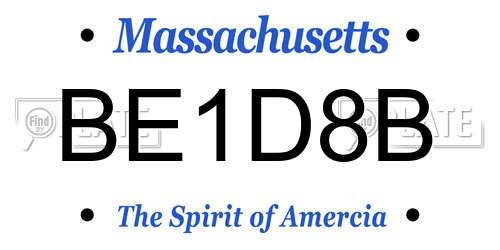 BE1D8B Massachusetts License Plate