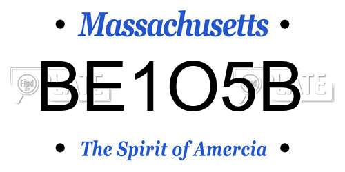 BE1O5B Massachusetts License Plate