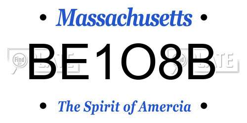 BE1O8B Massachusetts License Plate
