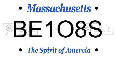 BE1O8S Massachusetts License Plate