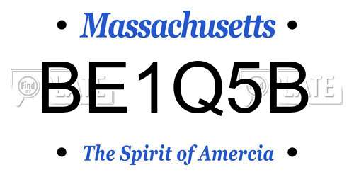BE1Q5B Massachusetts License Plate