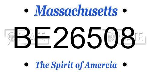 BE26508 Massachusetts License Plate