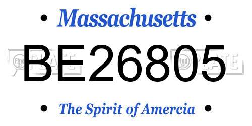 BE26805 Massachusetts License Plate
