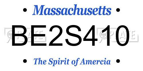 BE2S410 Massachusetts License Plate