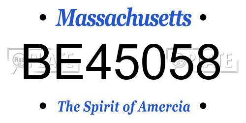 BE45058 Massachusetts License Plate
