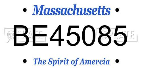 BE45085 Massachusetts License Plate