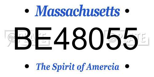 BE48055 Massachusetts License Plate