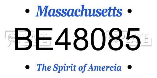 BE48085 Massachusetts License Plate