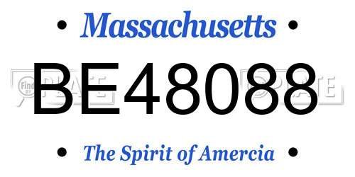 BE48088 Massachusetts License Plate