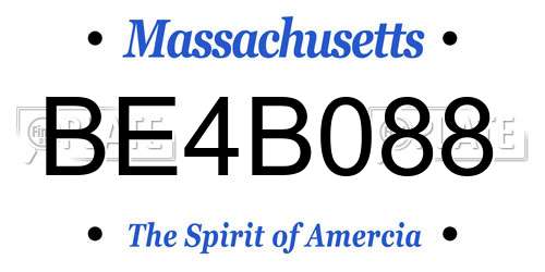 BE4B088 Massachusetts License Plate