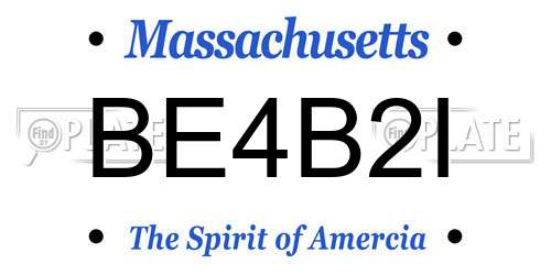 BE4B2I Massachusetts License Plate