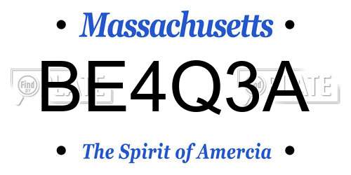 BE4Q3A Massachusetts License Plate