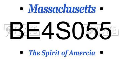 BE4S055 Massachusetts License Plate