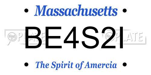 BE4S2I Massachusetts License Plate