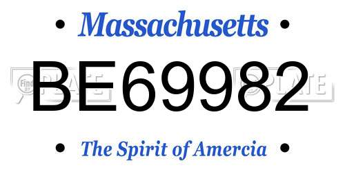 BE69982 Massachusetts License Plate