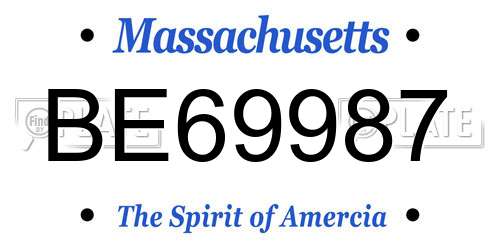 BE69987 Massachusetts License Plate