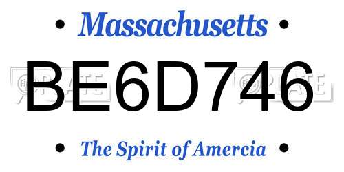 BE6D746 Massachusetts License Plate