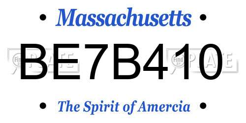 BE7B410 Massachusetts License Plate