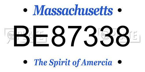BE87338 Massachusetts License Plate