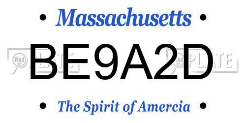 BE9A2D Massachusetts License Plate