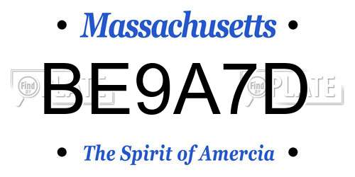 BE9A7D Massachusetts License Plate