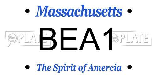 BEA1 Massachusetts License Plate