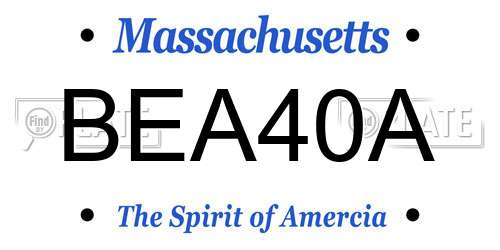 BEA40A Massachusetts License Plate