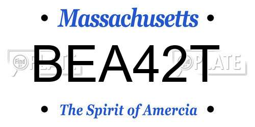 BEA42T Massachusetts License Plate