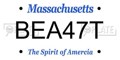 BEA47T Massachusetts License Plate