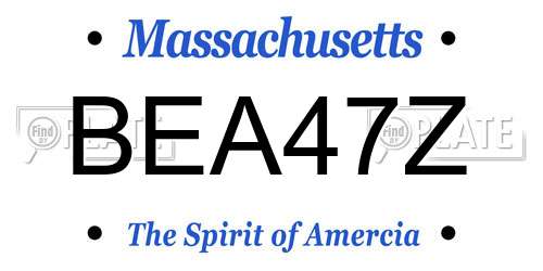 BEA47Z Massachusetts License Plate