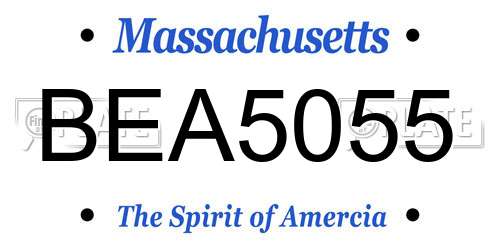 BEA5055 Massachusetts License Plate