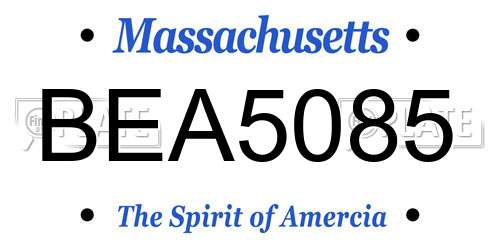 BEA5085 Massachusetts License Plate