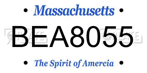 BEA8055 Massachusetts License Plate