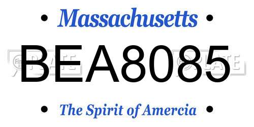 BEA8085 Massachusetts License Plate