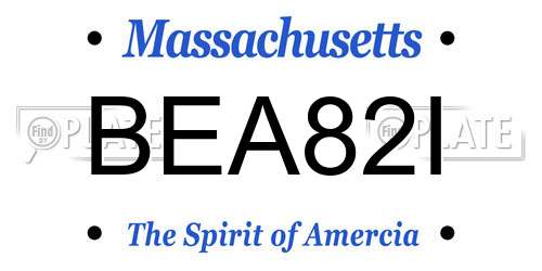 BEA82I Massachusetts License Plate
