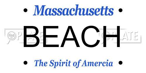 BEACH Massachusetts License Plate