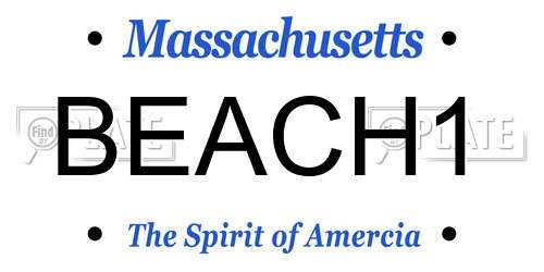 BEACH1 Massachusetts License Plate